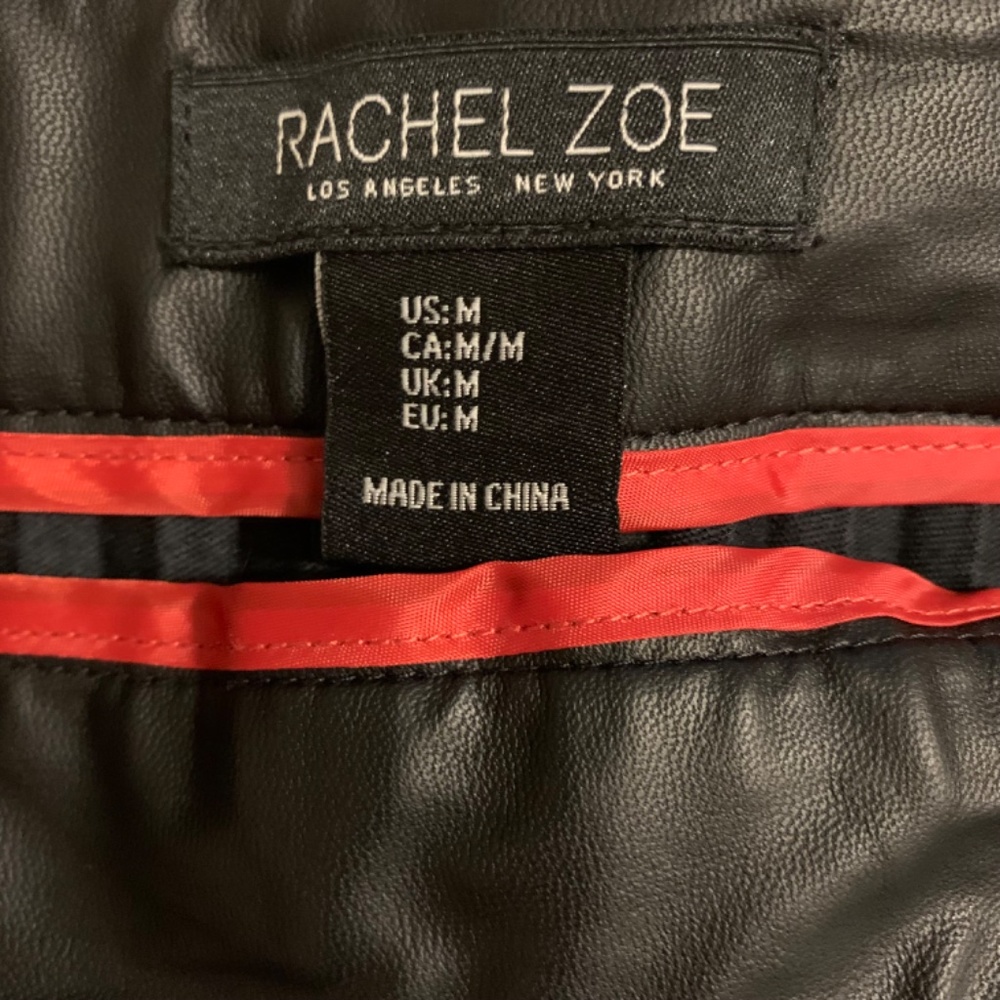 Rachel Zoe black faux leather pleated midi skirt, size M - Picture 3 of 8